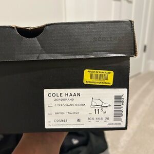 Never worn!! Cole Haan Zerogrand Chukka in British Tan